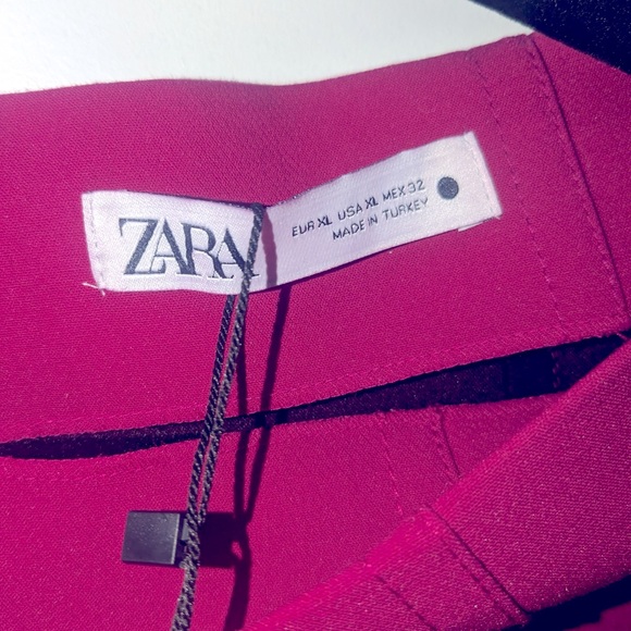 BNWT Zara size XL Berry High Waist Midi Skirt - Picture 3 of 7
